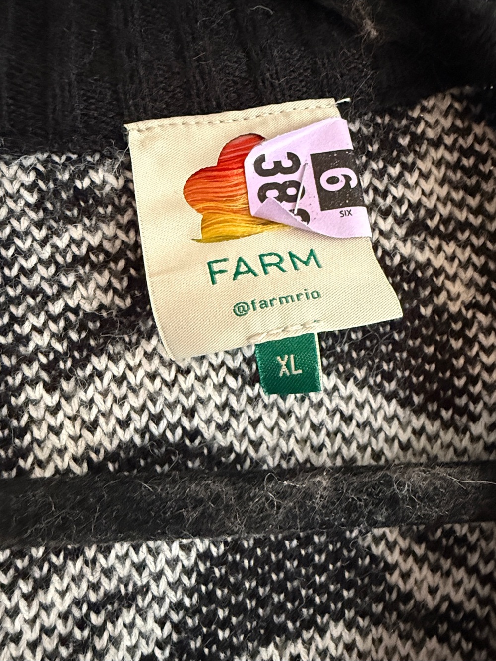 FARM Rio Black and White Floral Fringe Cardigan - Picture 2 of 5